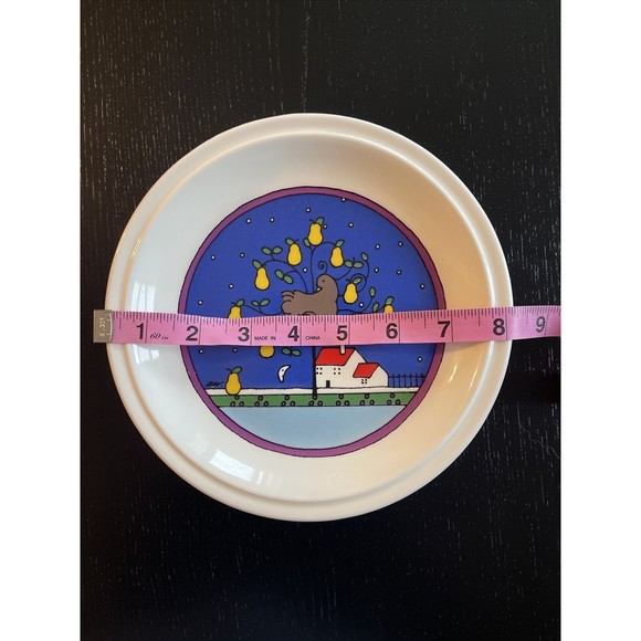 Houze England 1985 Christmas salad Dessert plate Bird Tree motif Replacement - Picture 2 of 3